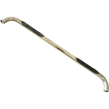 Trailfx NERF BAR ROUND 3 With Step Pads 3 Inch Round Bent Polished Stainless Steel With Welded End Caps GM004S